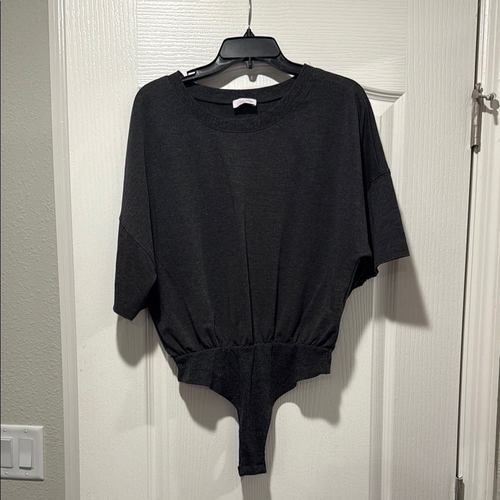 DarylAnn Denner x Pink Lily Dark Gray T-Shirt Bodysuit